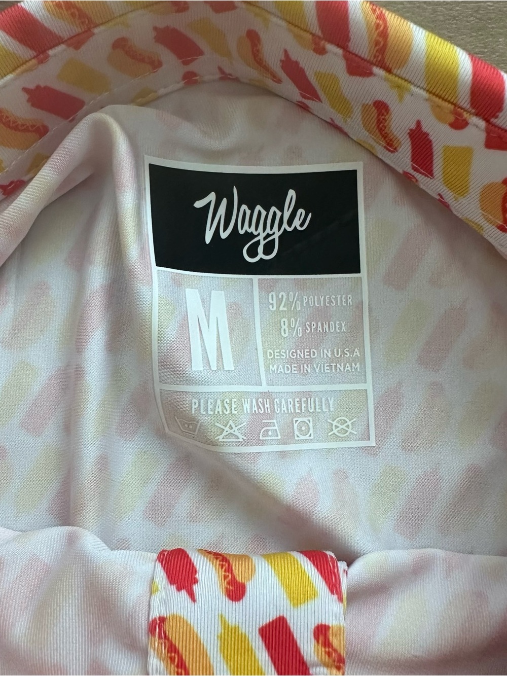 ⭐️NWT Waggle Men’s Polo - Glizzy/Hot Dog (Medium) - Picture 3 of 5